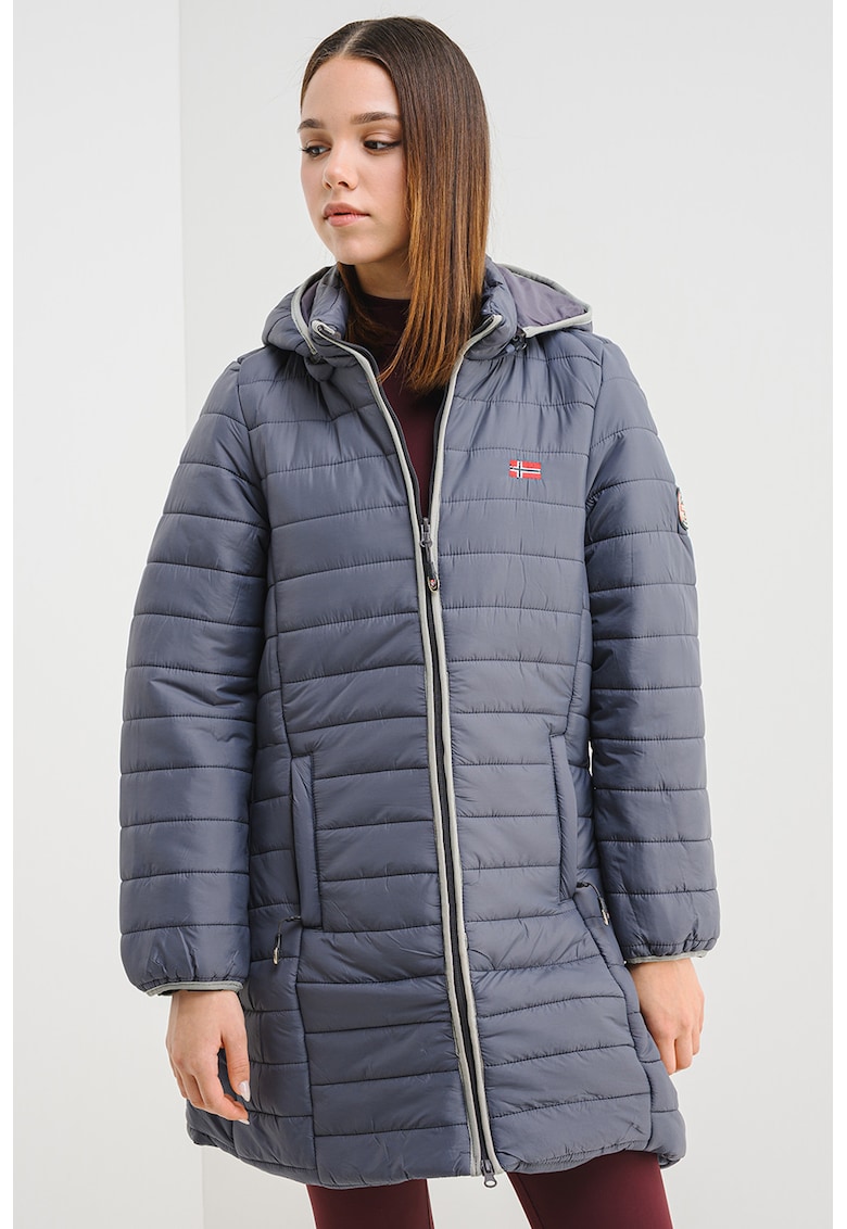 Geaca lunga cu vatelina si gluga Atika