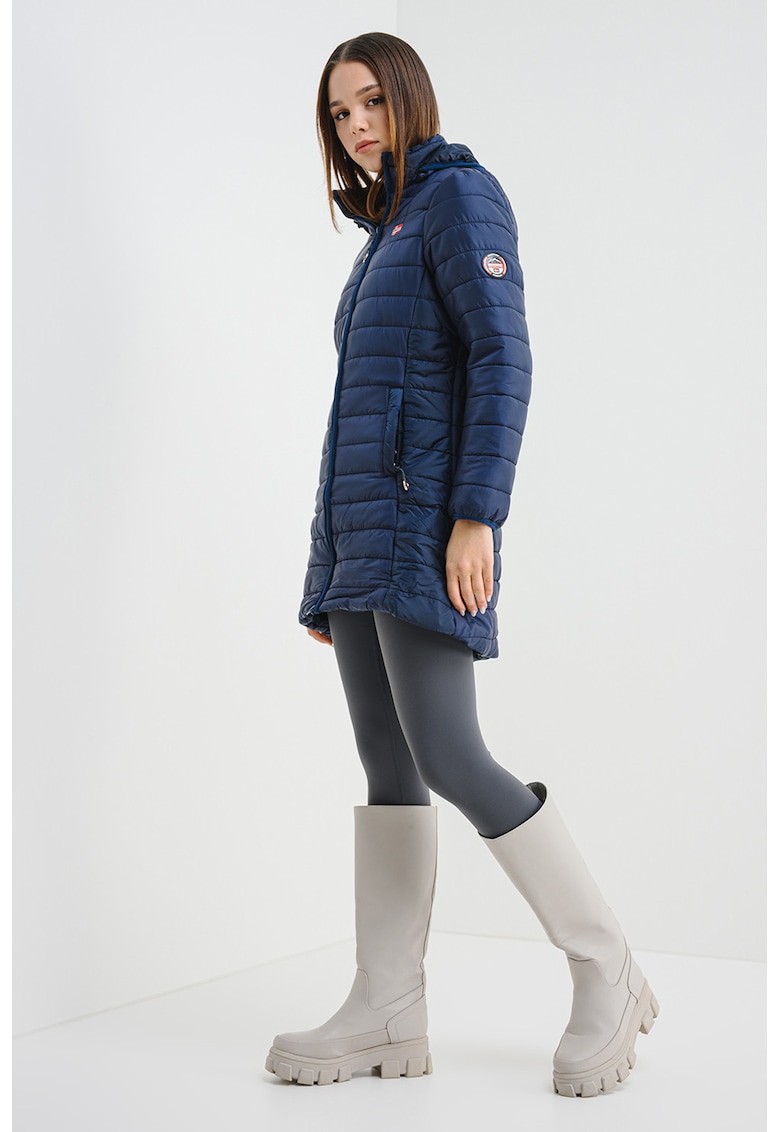 Geaca lunga cu vatelina si gluga Atika