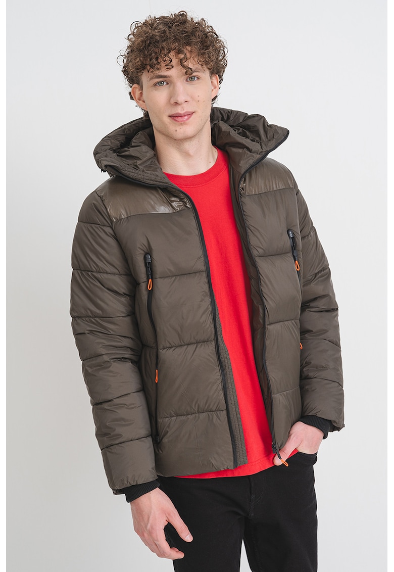 Geaca cu vatelina si buzunare cu fermoar Bayou - Kaki