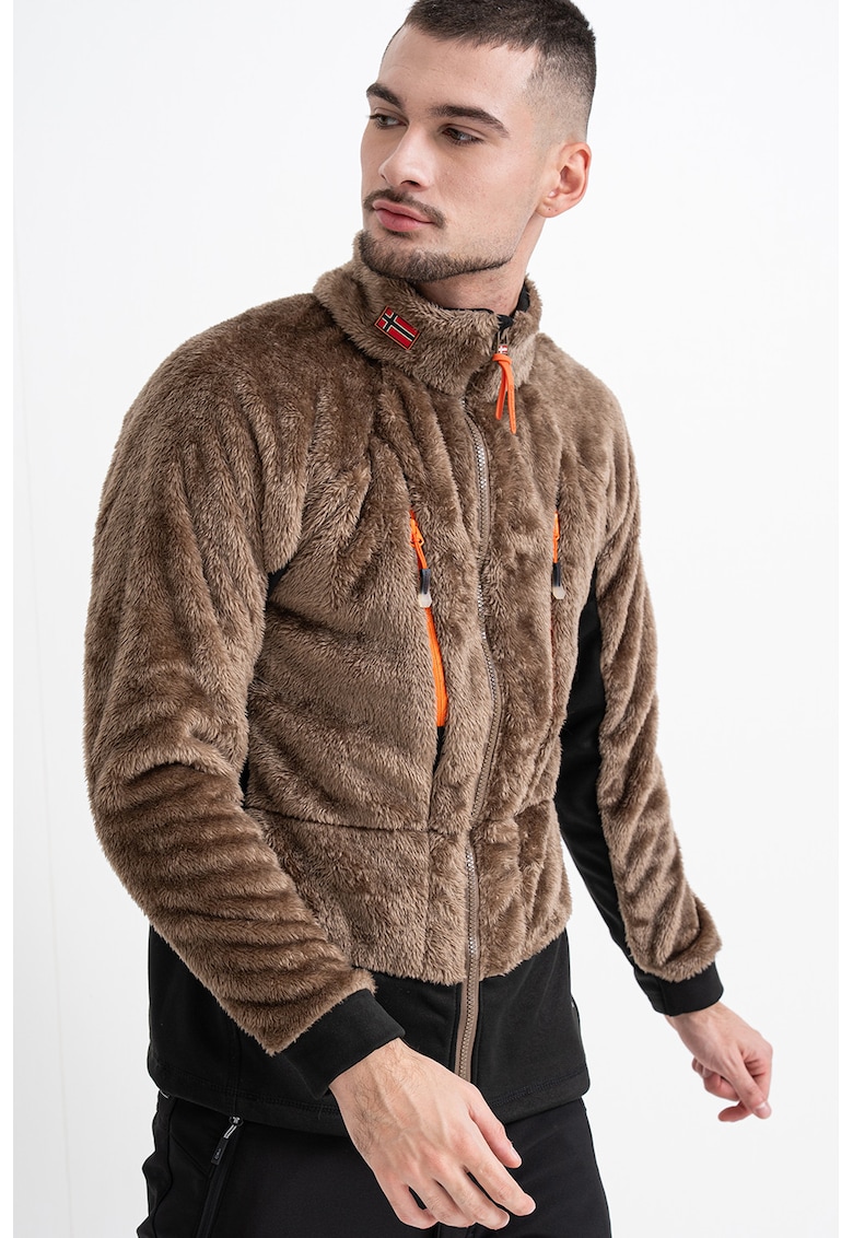 Bluza de trening pufoasa cu fermoar si buzunare Uliste