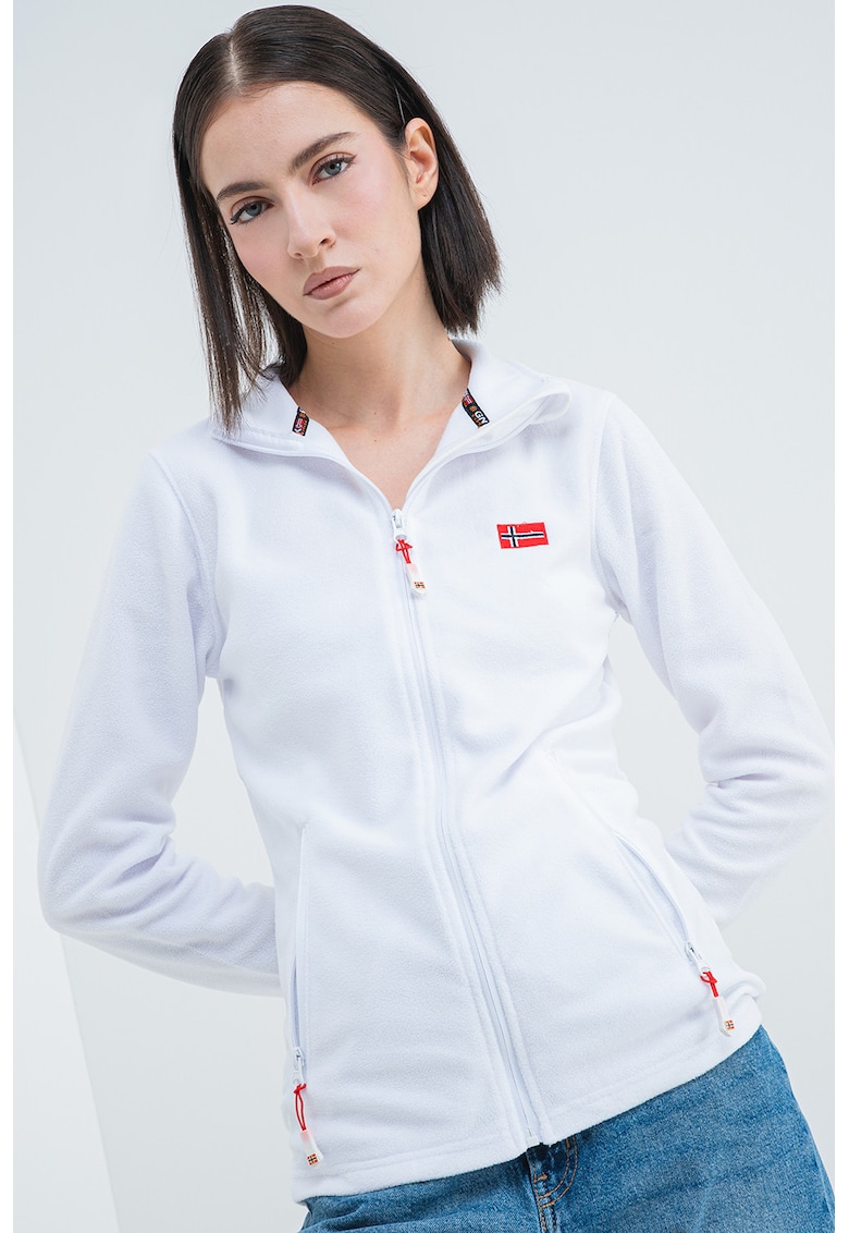 Bluza de trening slim fit cu fermnoar Ulyssia - Alb optic