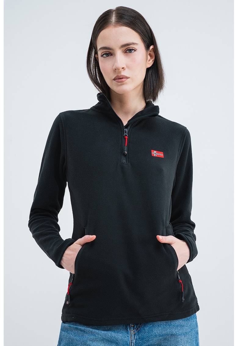 Bluza de trening slim fit cu fermnoar Ulyssia - Negru