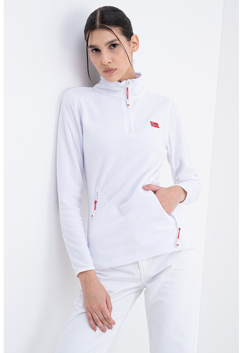 Bluza de trening slim fit cu fermnoar Ulyssia - Alb