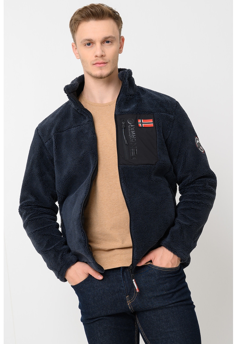 Bluza de trening cu doua fete si fermoar - din fleece Ureversible