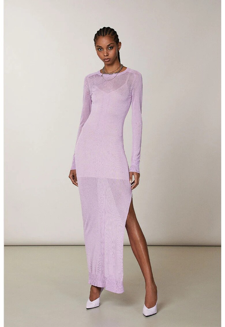 Rochie lunga - transparenta - cu decolteu rotund