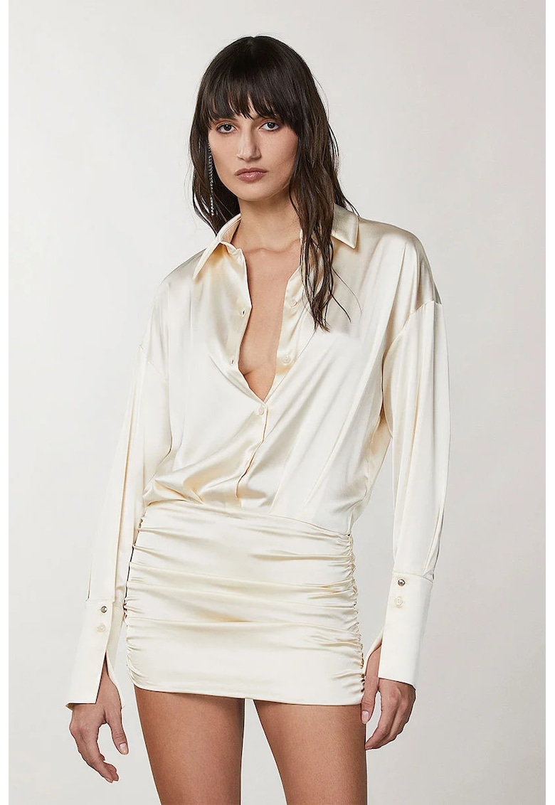 Rochie mini din satin elastic