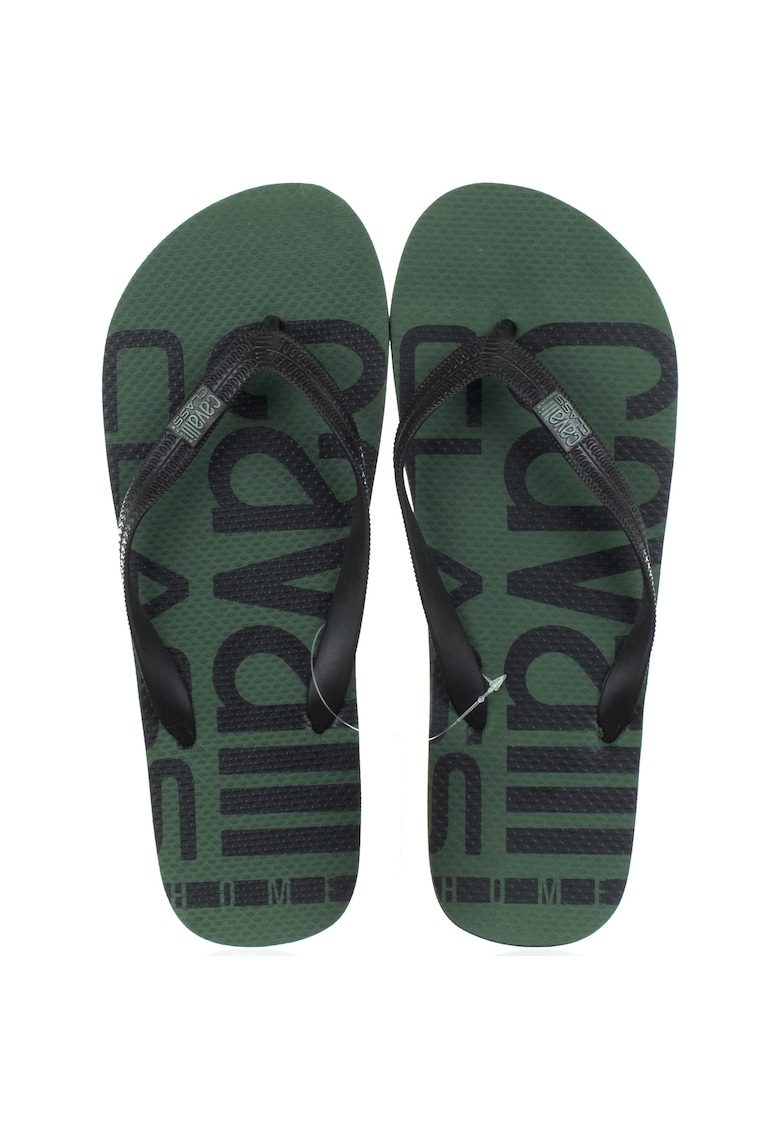 Slapi barbati - D001075-B001 - kaki/negru - utilizare zilnica