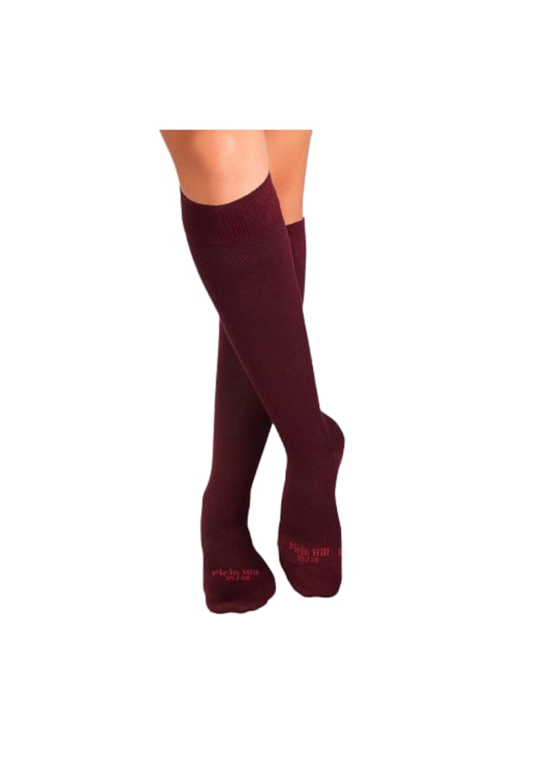 Sosete compresive lungi 3/4 din Bumbac Mercerizat Visiniu