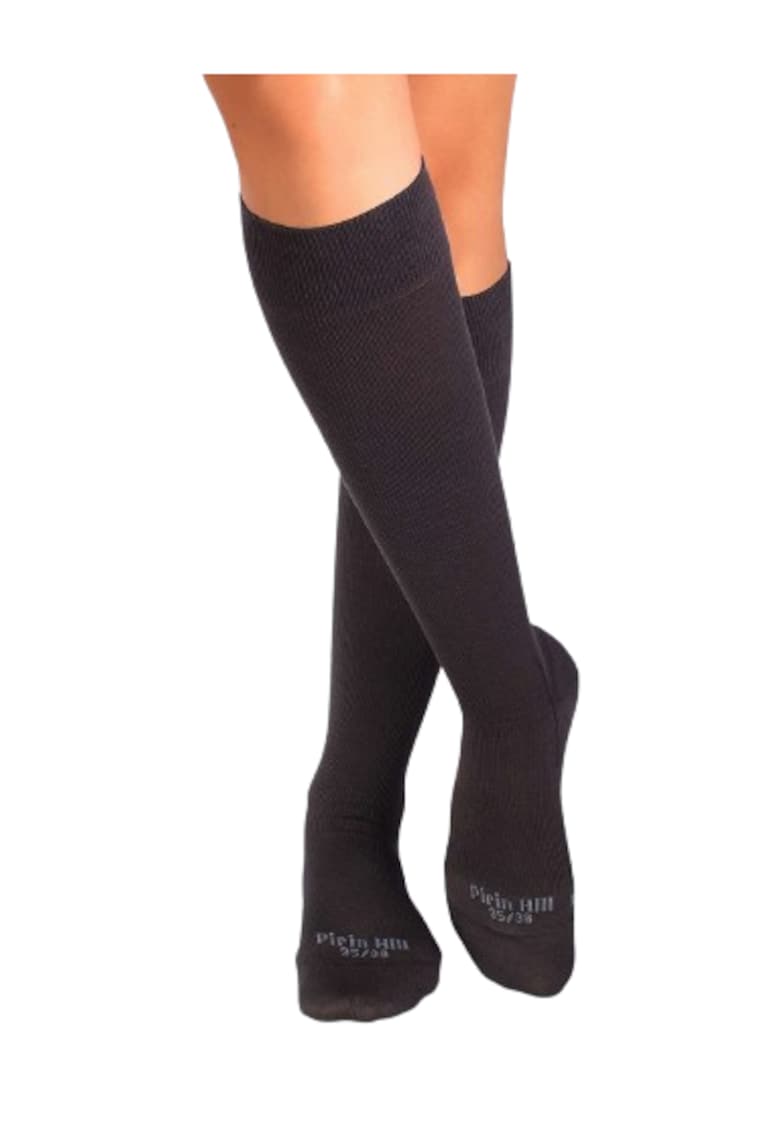 Sosete compresive lungi 3/4 din Bumbac Mercerizat Antracit 36-38