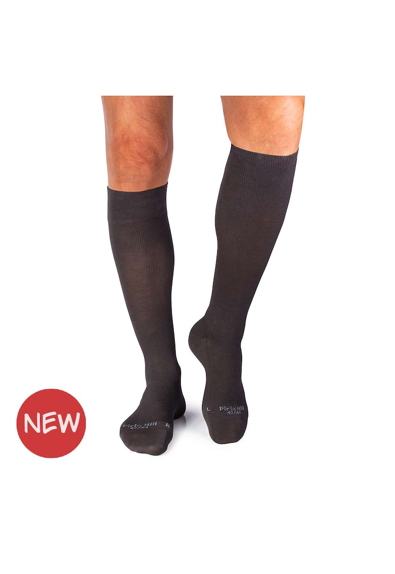 Sosete compresive lungi 3/4 din Bumbac Mercerizat Antracit