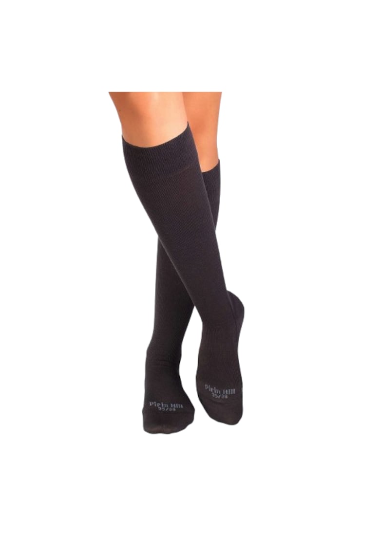 Sosete compresive lungi 3/4 din Bumbac Mercerizat - 39-41 EU - Antracit