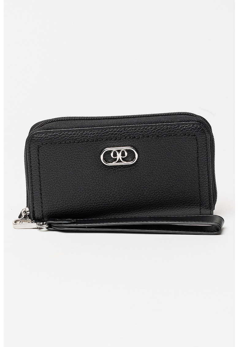 Portofel de piele ecologica cu fermoar si bareta detasabila pentru incheietura