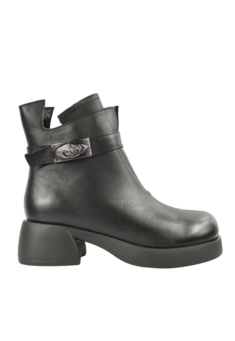 Ghete casual - dama - 23273 negru - piele naturala