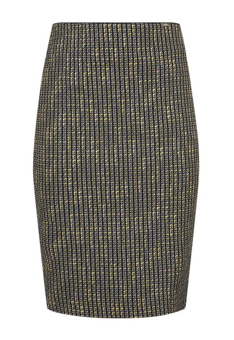 Fusta din tweed boucle cu insertii de lurex