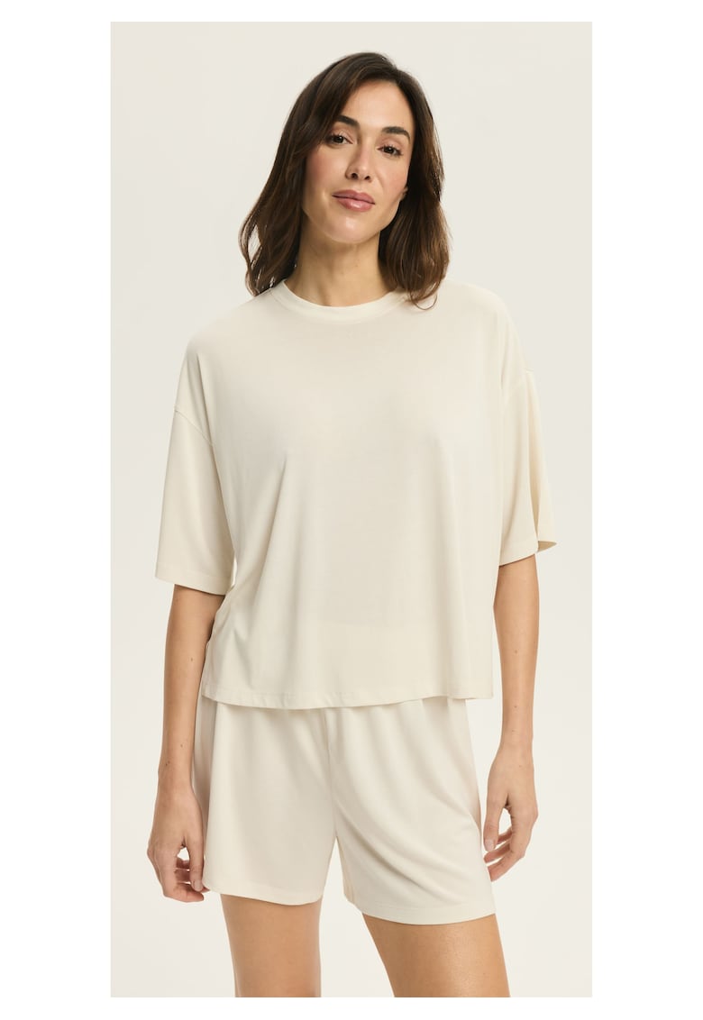 Tricou dama Ruth Alb crem - Alb