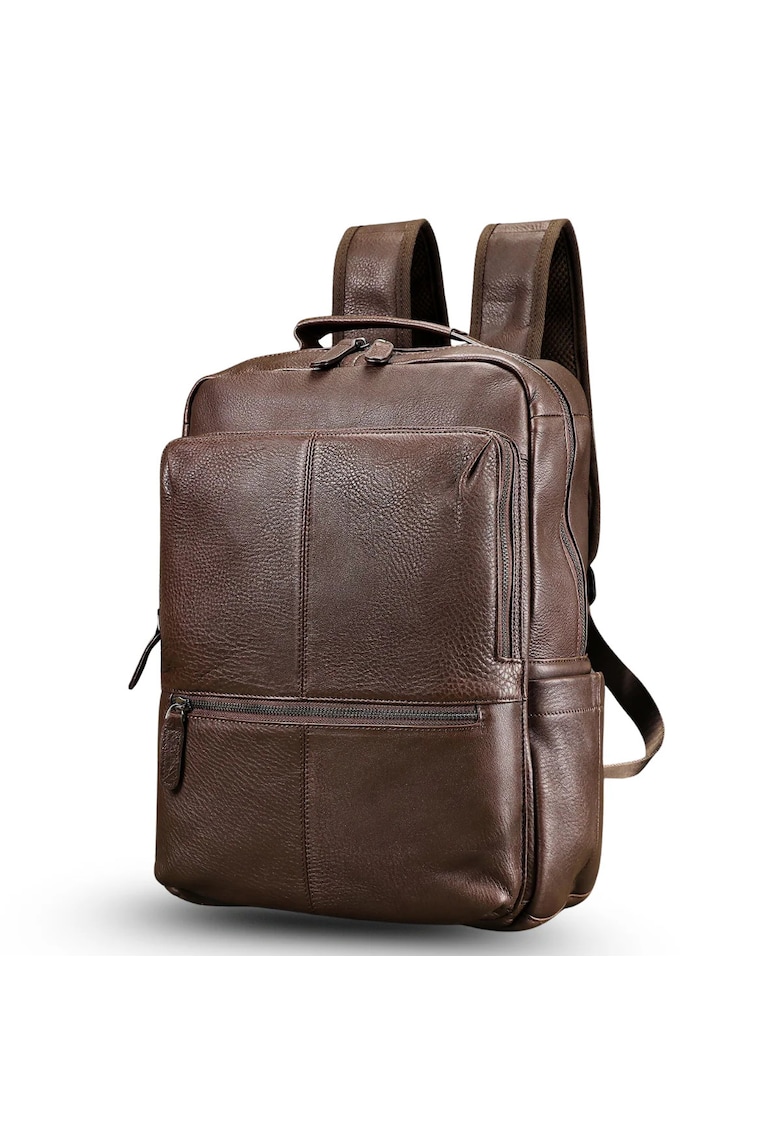 Rucsac piele naturala laptop - Maro