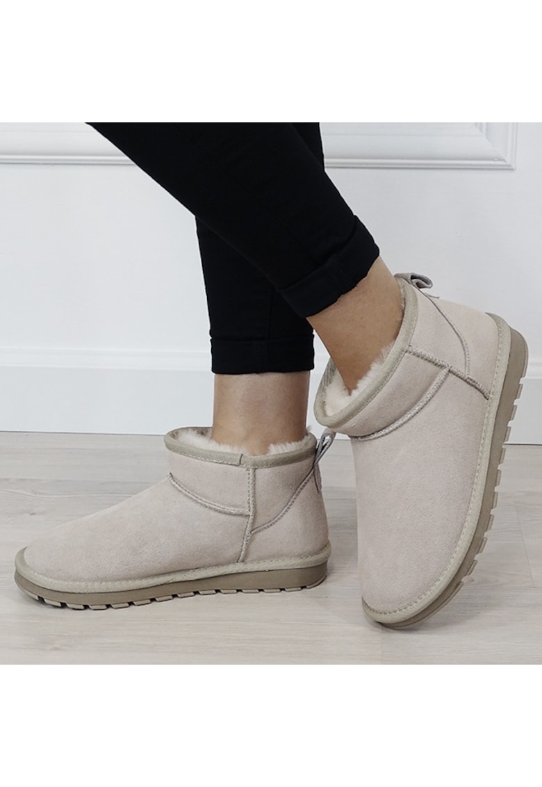 Ghete bej din piele naturala W5821 118 18288 - Bej