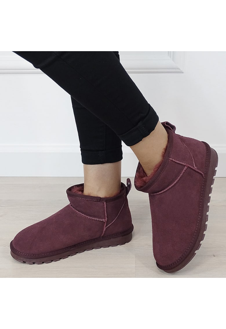 Ghete bordo din piele naturala W5821 118 18291