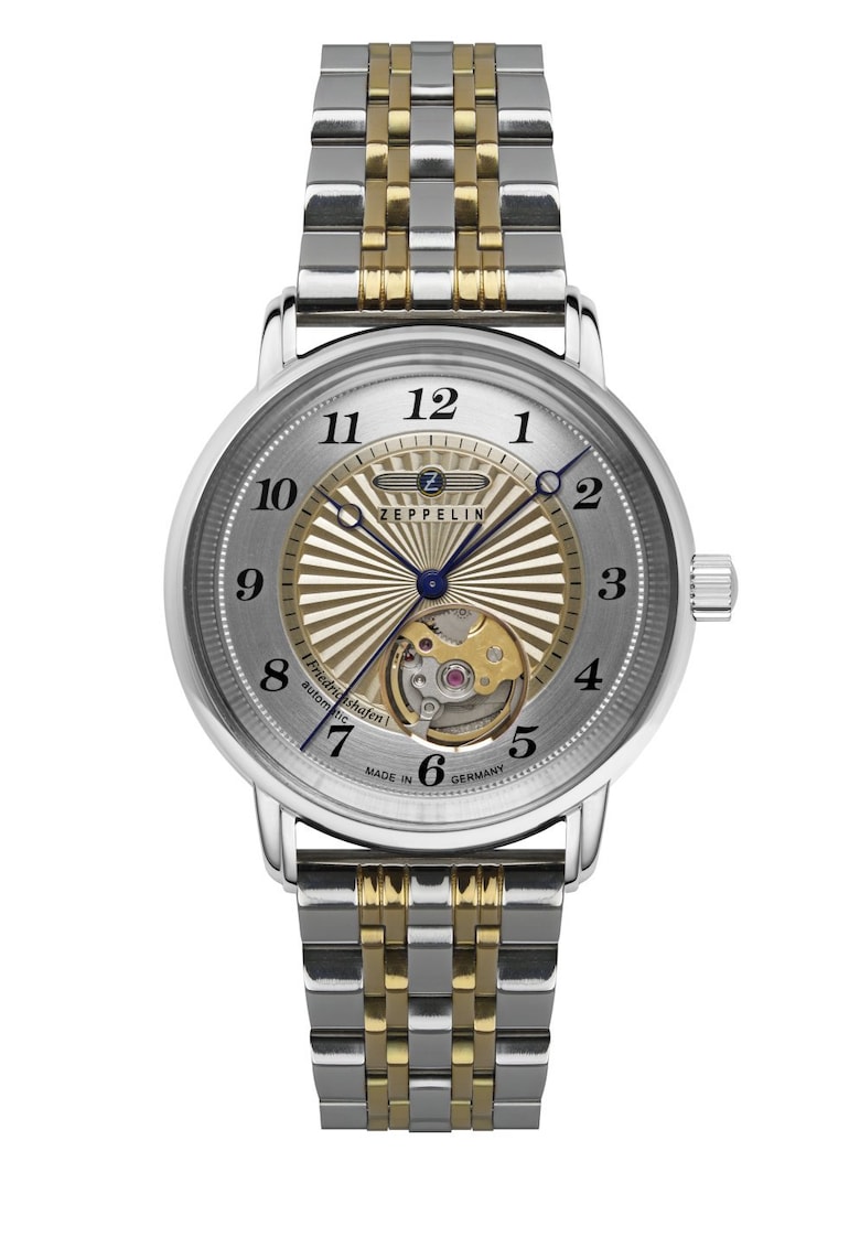 Ceas barbatesc Zeppelin Friedrichshafen 8567M5 - 36mm - bratara din otel - rezistent la apa 5ATM - cu inima deschisa