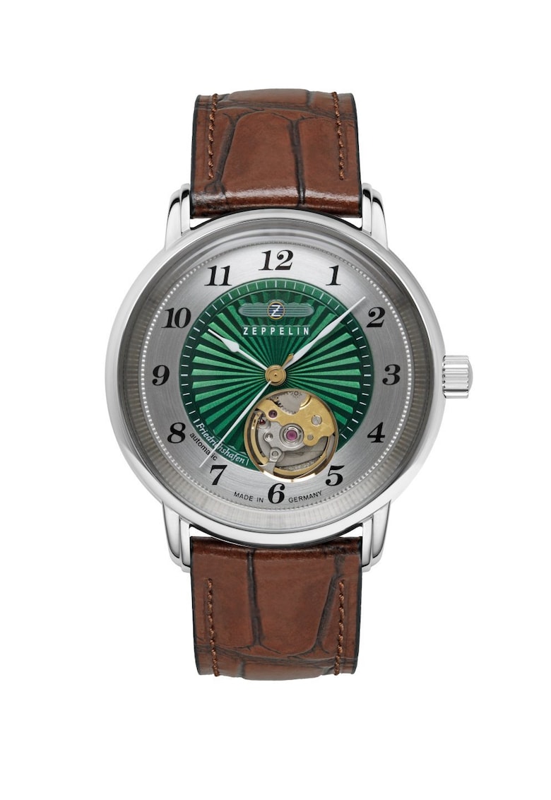 Ceas barbatesc Zeppelin Friedrichshafen 85672 - 36mm - argintie - curea din piele - WR 5ATM