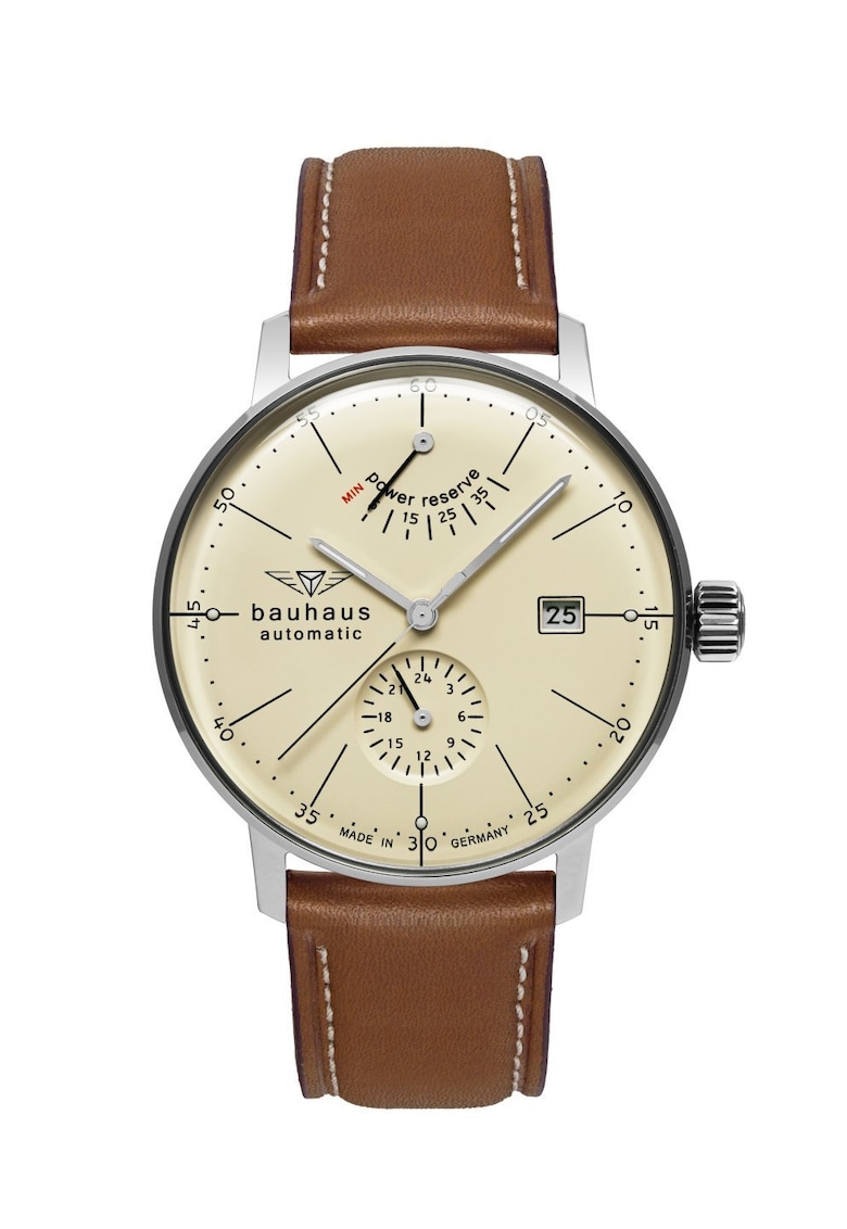 Ceas barbatesc Bauhaus 20605 - 41mm - cadran bej - curea din piele 20mm