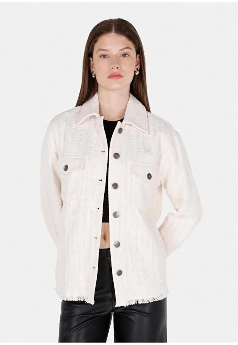 Colins Camasa Cu Maneca Lunga De Dama Ecru Regular Fit 8684112491257