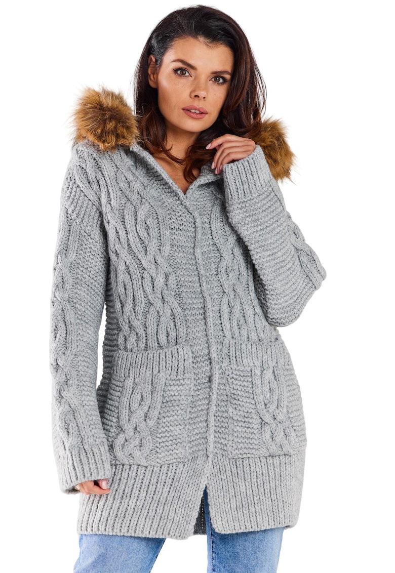 Pulover dama A478 - Gri - Marime unica