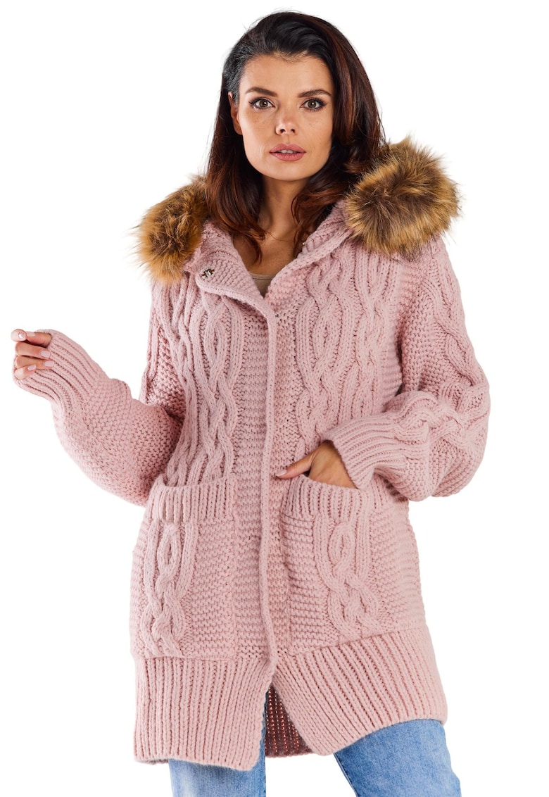 Pulover dama A478 - Roz - Marime unica
