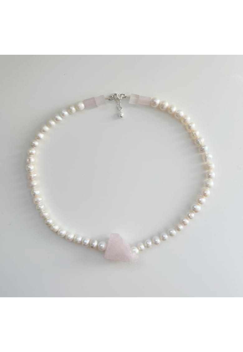 Colier din argint - cu perle de cultura si cuart