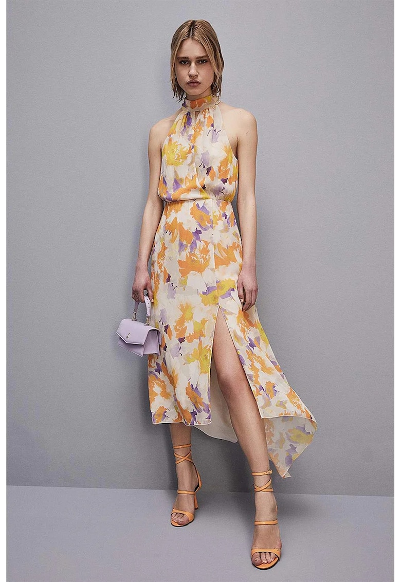 Rochie midi asimetrica fara maneci