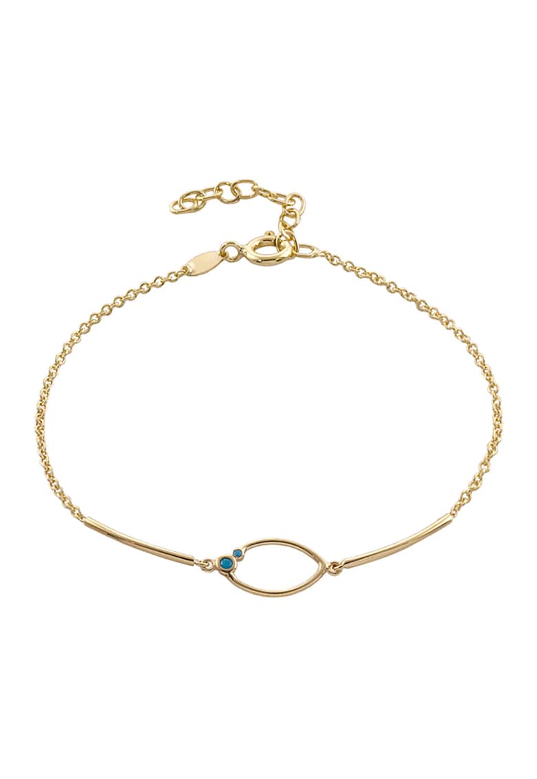 Bratara placat cu aur de 18K si decorata cu zirconia albastra