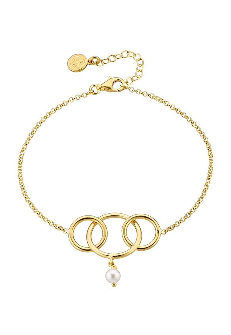 Bratara placata cu aur de 18K si decorata cu perla sintetica