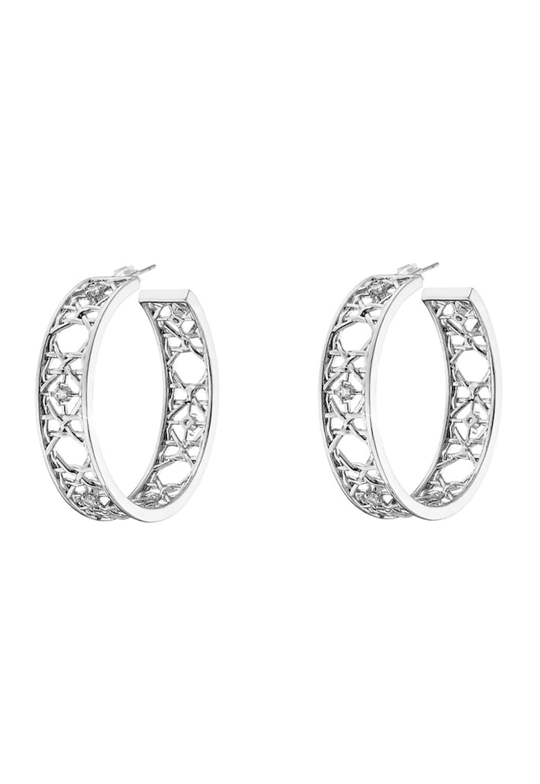 Cercei din rodiu decorati cu zirconia