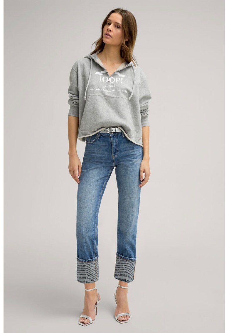 Blugi cu croi drept cu talie inalta - Albastru