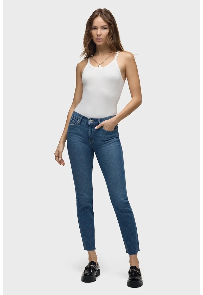 Blugi crop slim fit - cu talie medie