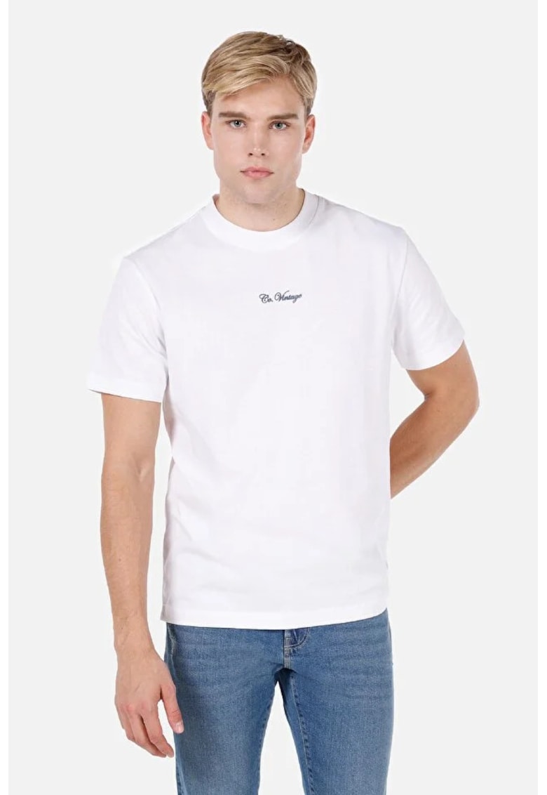 Colins Tricou Cu Maneca Scurta De Barbati Alb Comfort Fit Cl1072379 8684112537764 - BLUE