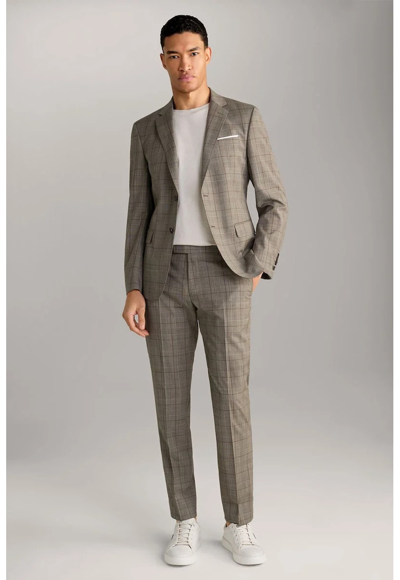 Pantaloni clasici din lana - cu imprimeu in carouri