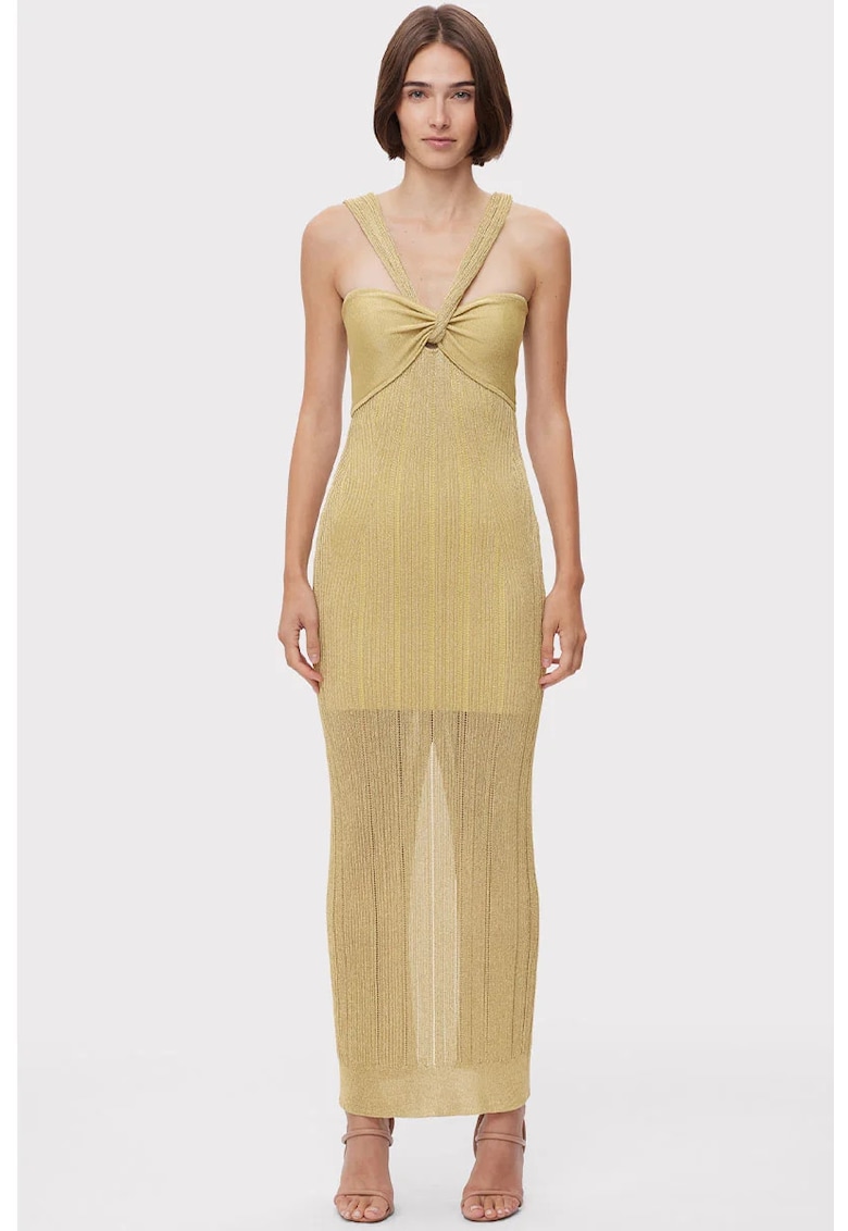 Rochie maxi cu aspect metalizat - prevazuta cu o dublura mini