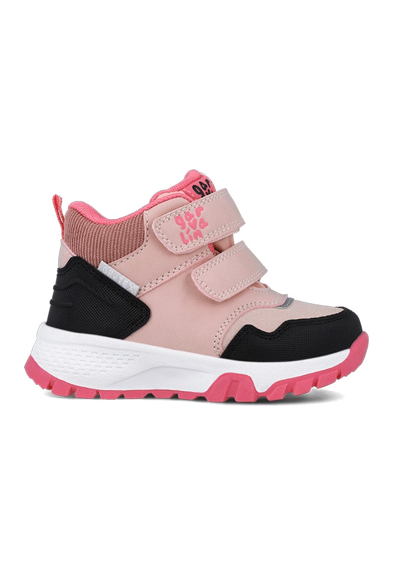 Ghete din material textil cu velcro - Negru/Roz deschis