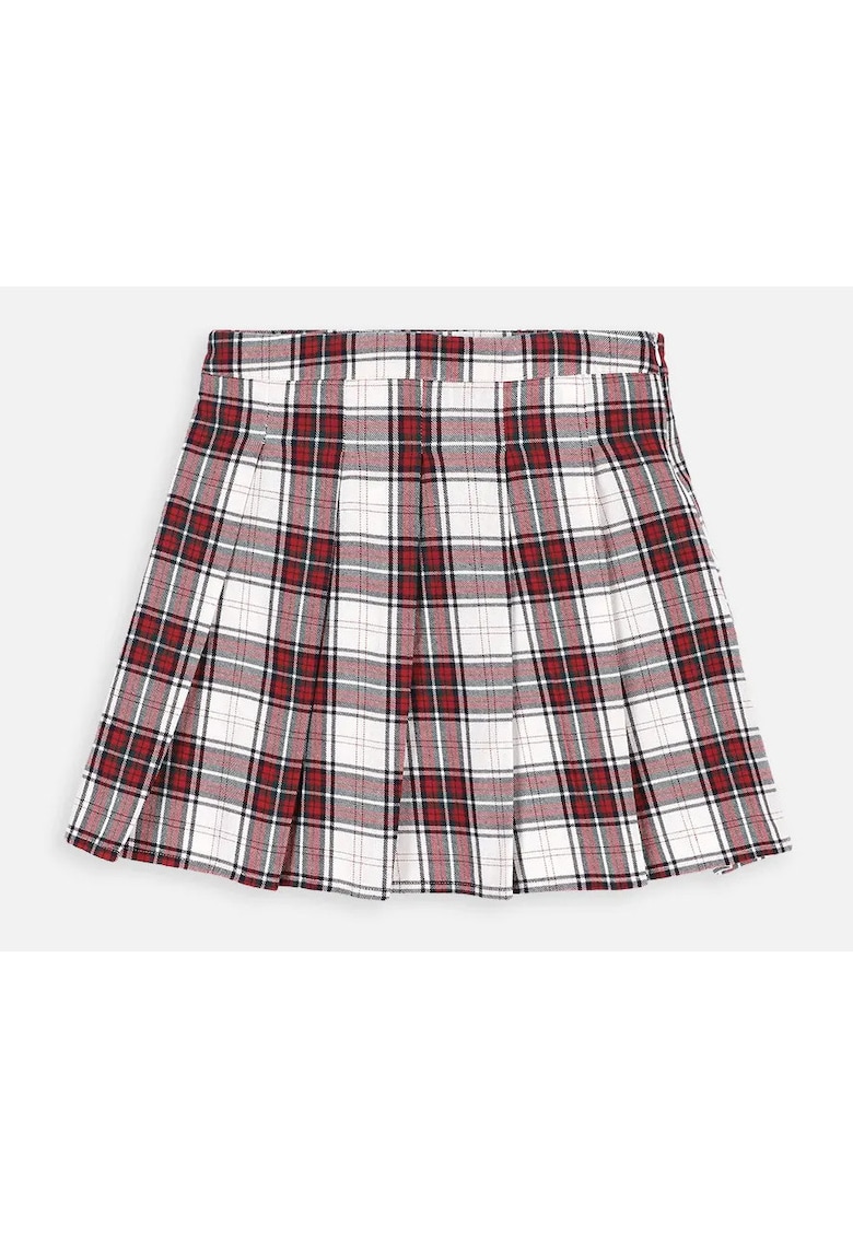 Fusta plisata cu imprimeu in carouri