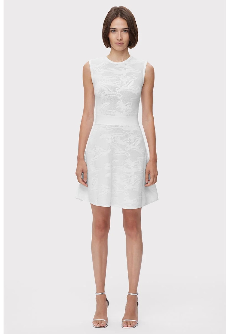 Herve Leger Rochie midi cu aspect texturat - Alb