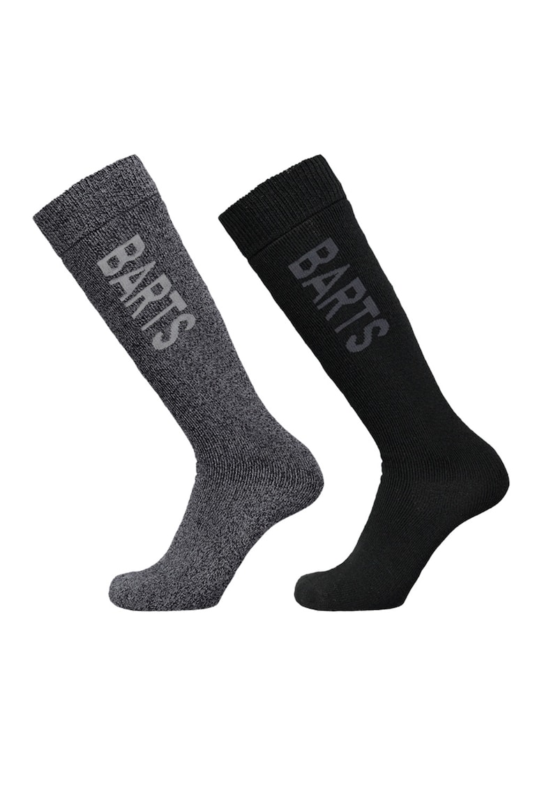 Set de sosete mid-calf din amestec de lana cu logo pentru ski - 2 perechi