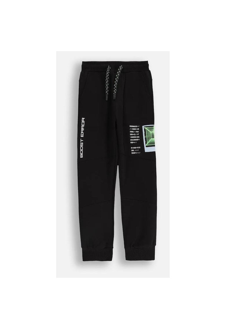 Pantaloni de trening cu talie ajustabila si imprimeu