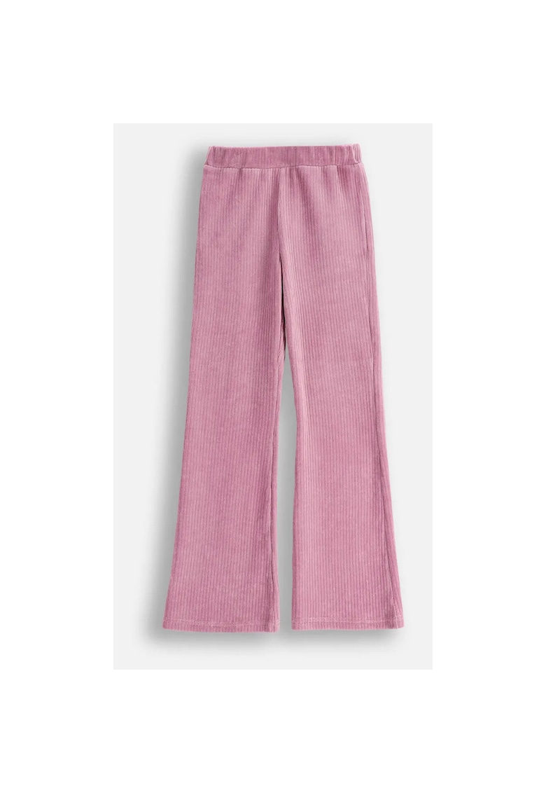 Pantaloni evazati cu aspect catifelat
