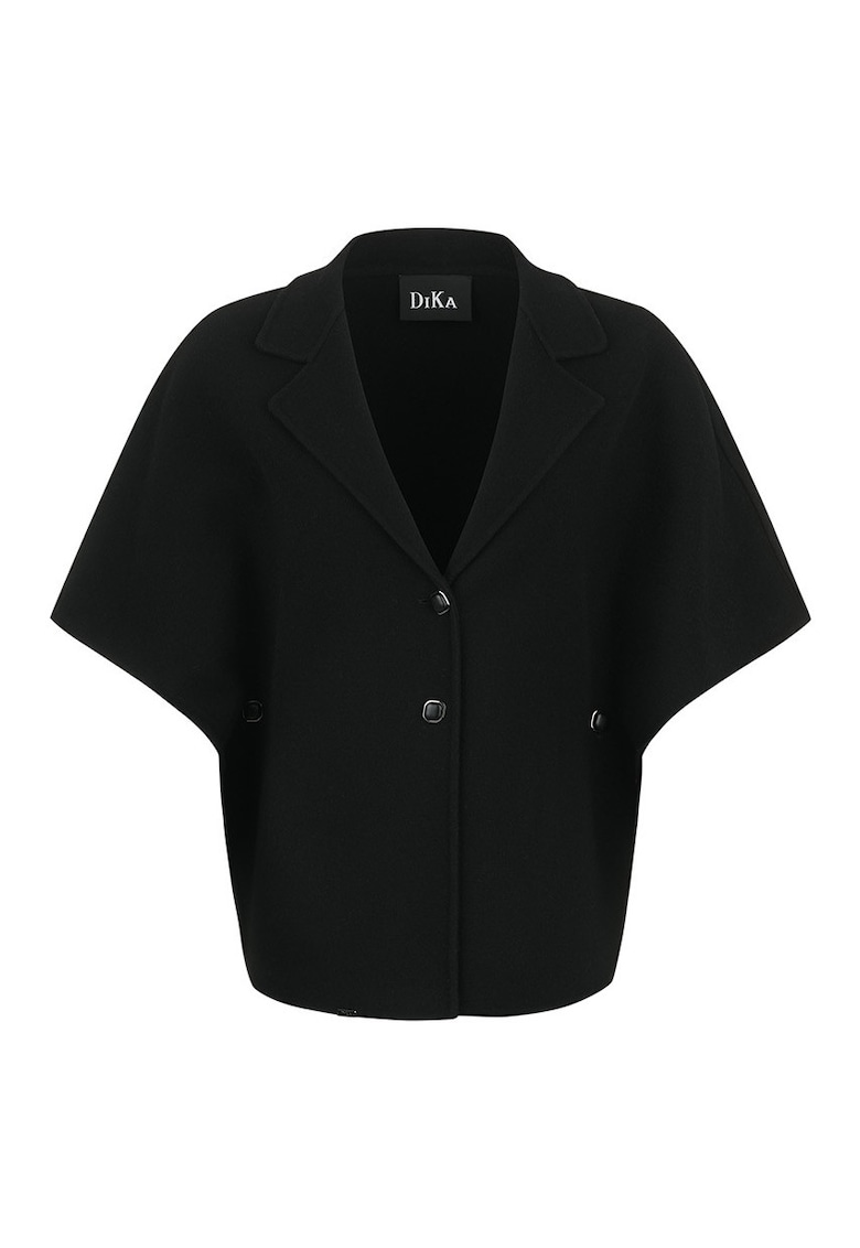 Palton scurt din amestec de lana cu decolteu in V