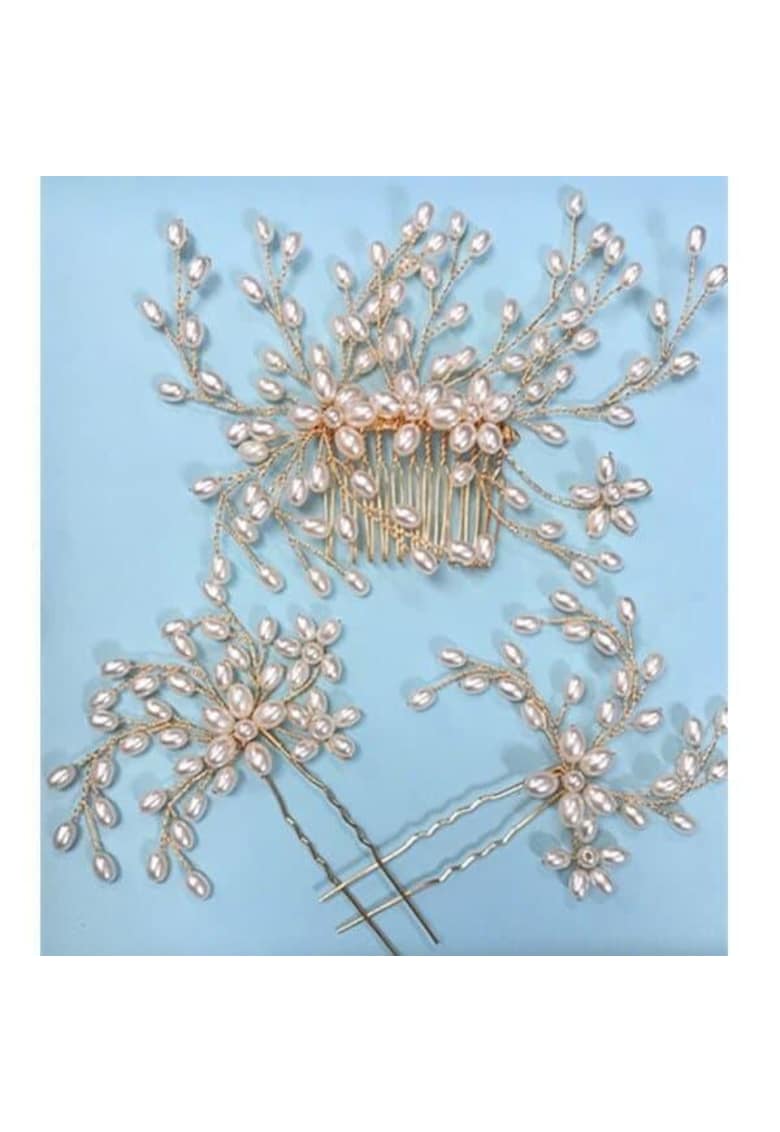 Set 3 Accesorii par - auriu - cu perle - Magda C1 -