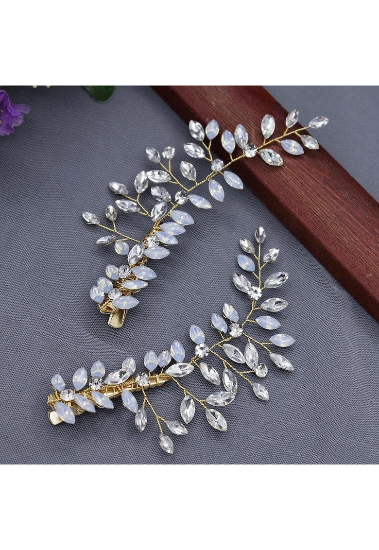 Set 2 accesorii de par - aurii - cu pietre - Elsa C15 -