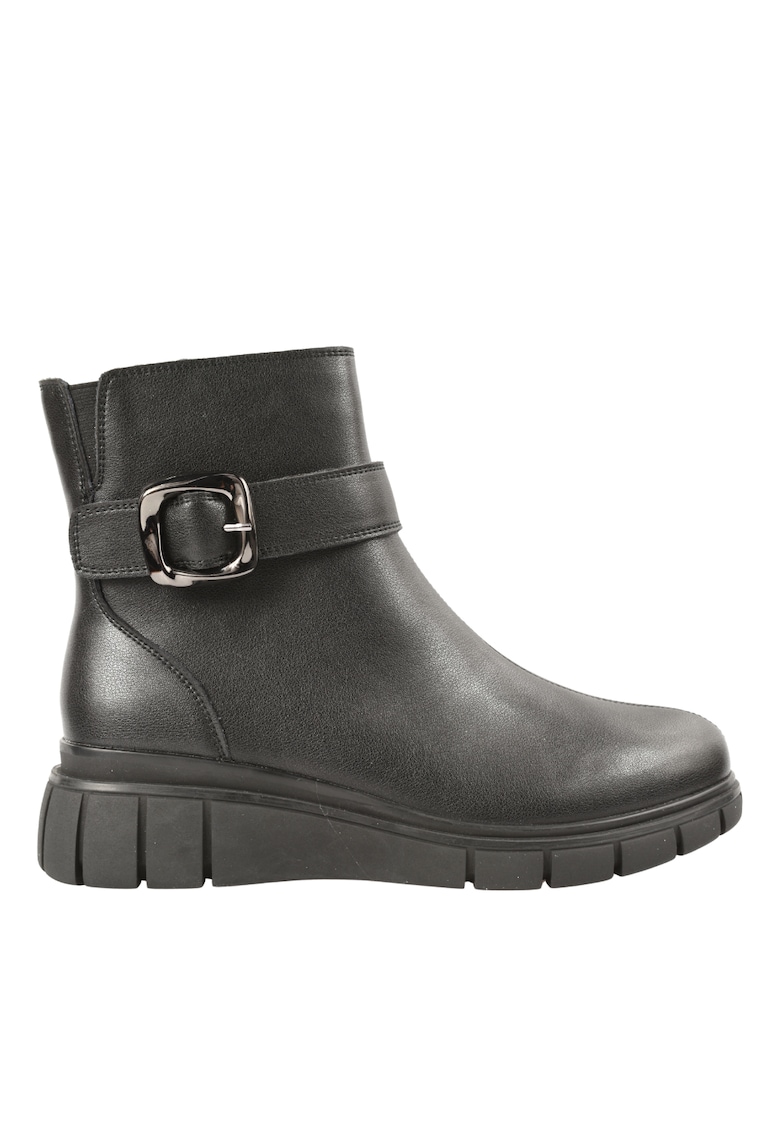 Ghete casual - dama - E90521-1 negru - piele naturala - Negru