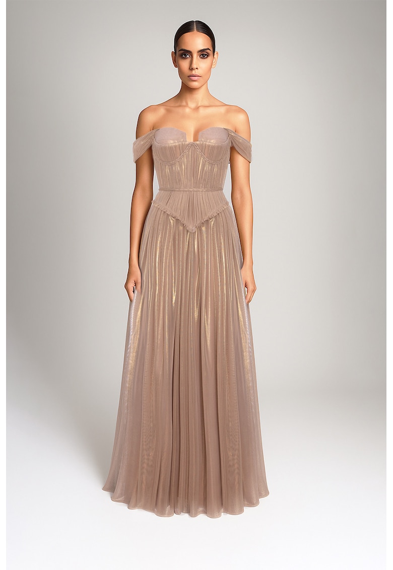 Rochie maxi cu decolteu pe umeri