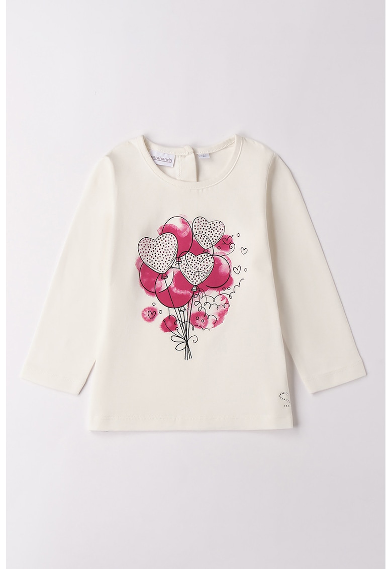 Bluza cu decolteu rotund si strasuri